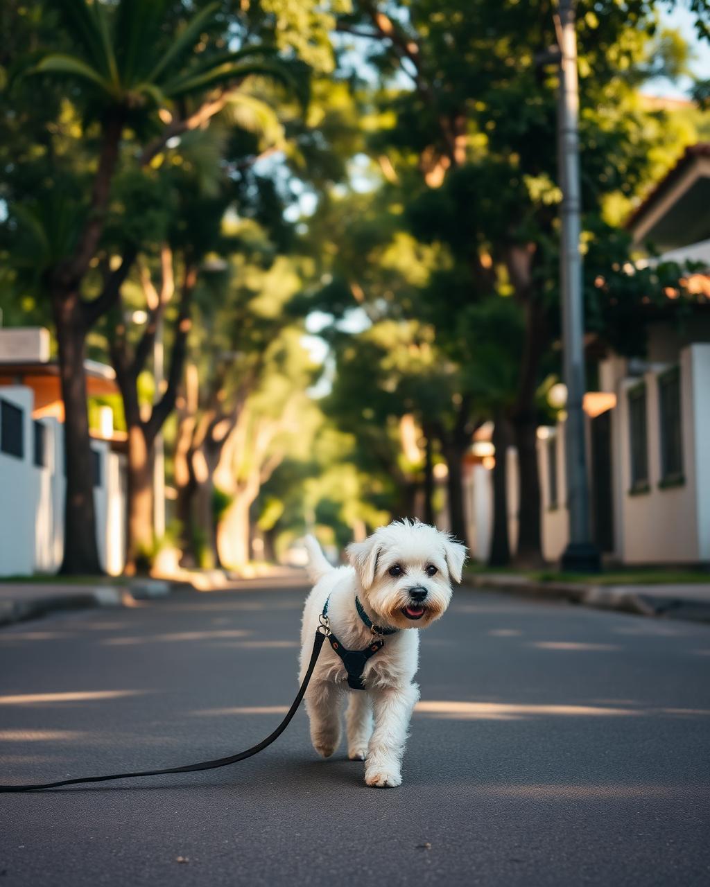 Passeio em rua arborizada
