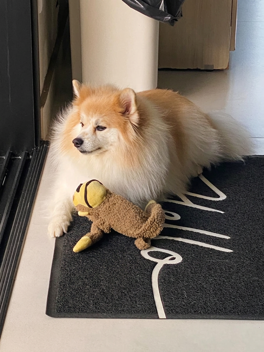 Lulu brincando com o ursinho